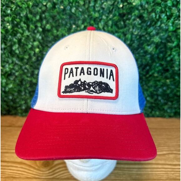 Mens Patagonia Climb A Mountain Trucker Hat  Red White and Blue  Adult Cap - Picture 1 of 8